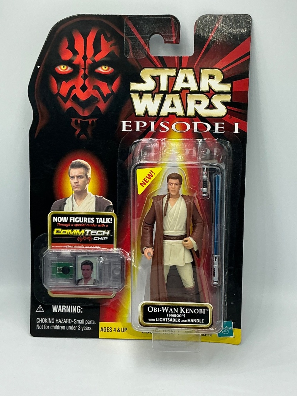 Star Wars Obi-Wan Kenobi Naboo Action Figure Episode 1; 1999 Commtech Chip